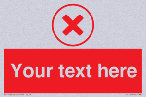 Custom red background, red cross in circle sign